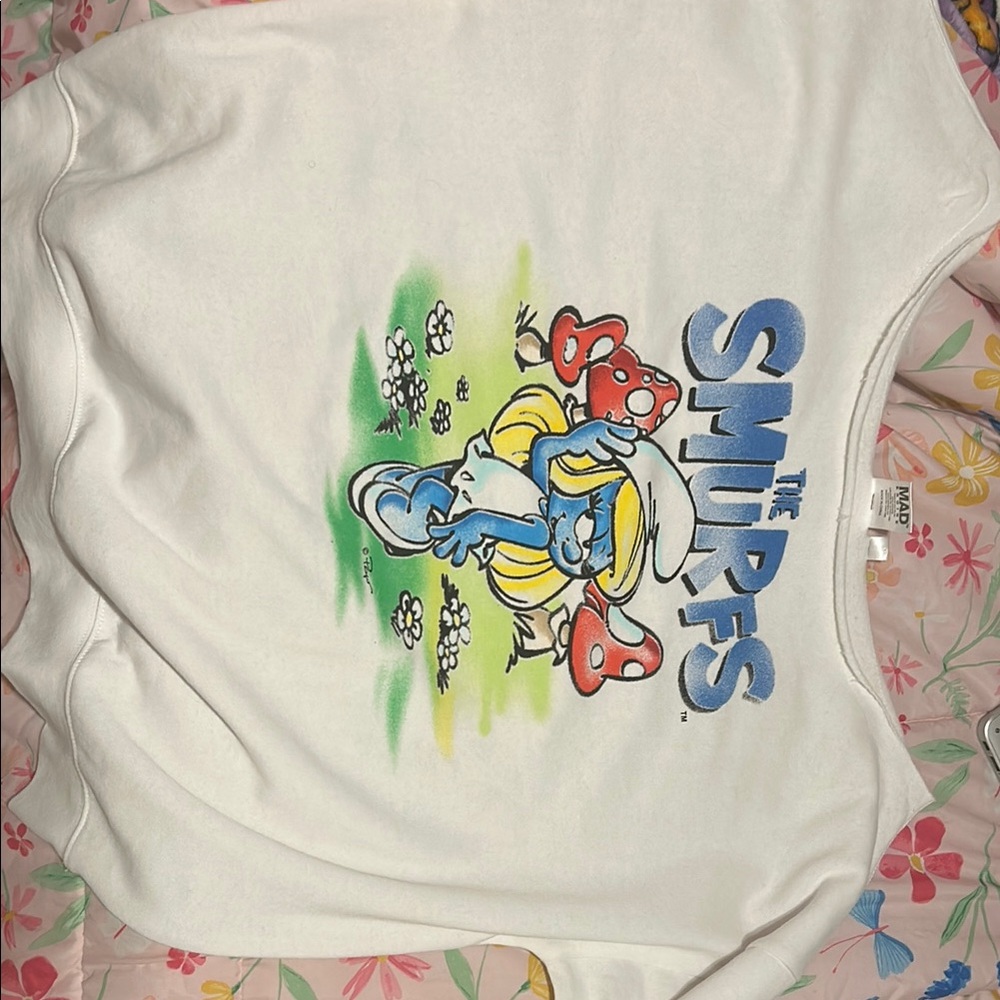 White Smurfs Graphic Sweatshirt